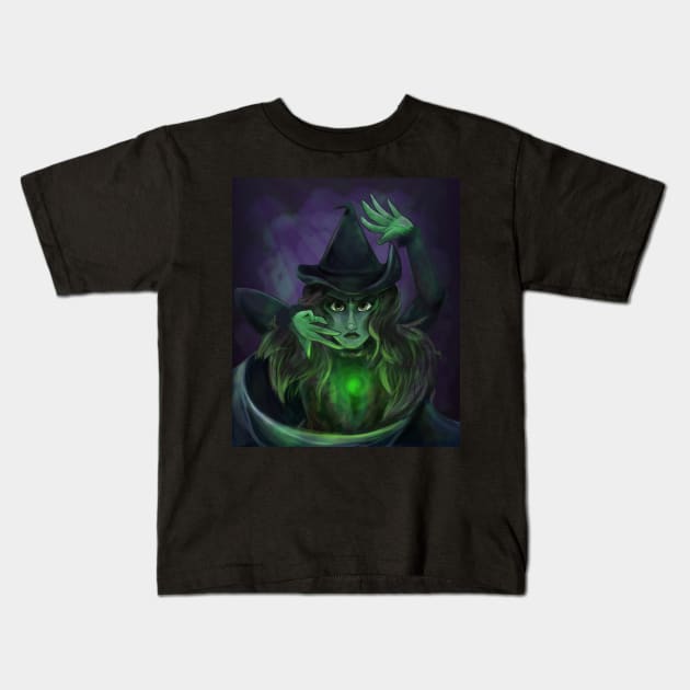 Wicked Witch of the West/Elphaba Kids T-Shirt by JuliaMaiDesigns